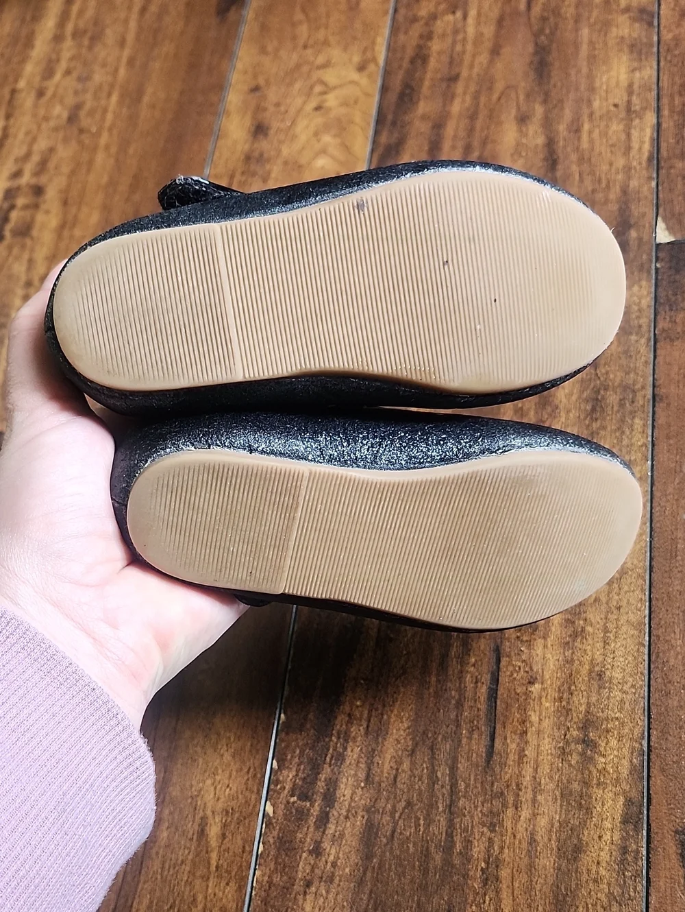Felix & Flora Toddler Size 9 Black Glitter Bow Shoes